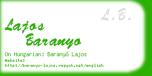 lajos baranyo business card